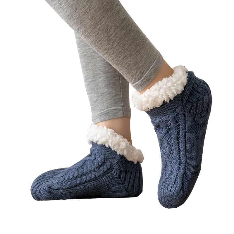 Winter Knitted Plush Floor Socks Home Warm Non-slip Carpet Socks Women