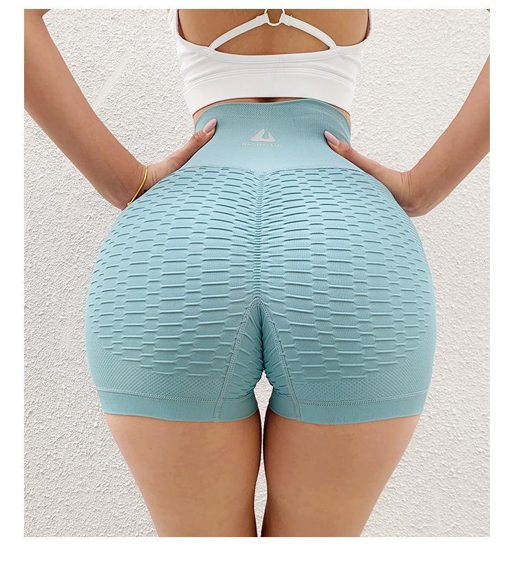 High-waisted Jacquard, Peach Hips, Yoga Cropped Pants, Belly Up Hips, High-stretch Shorts, Tight Gym Pants