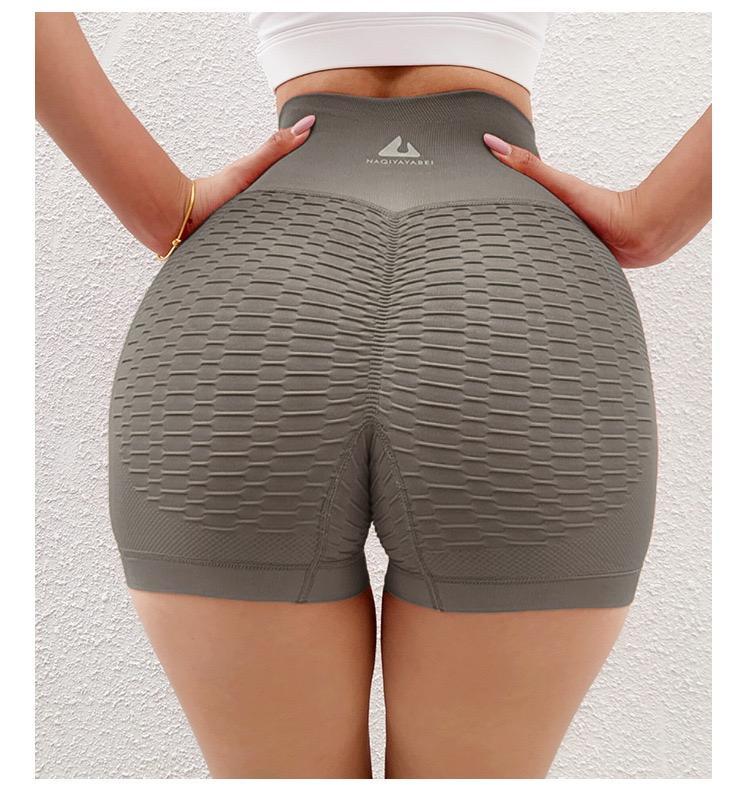 High-waisted Jacquard, Peach Hips, Yoga Cropped Pants, Belly Up Hips, High-stretch Shorts, Tight Gym Pants